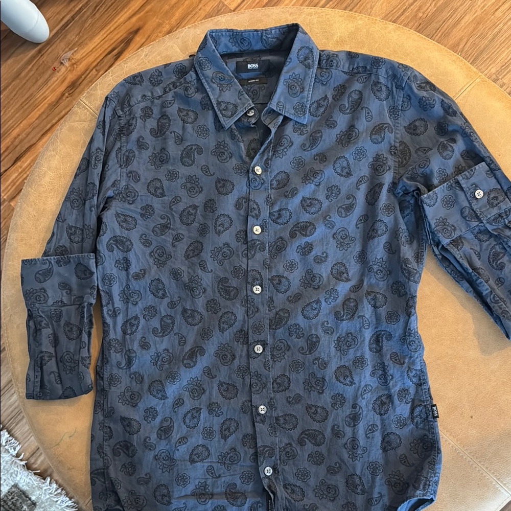Hugo BOSS Small Blue Patterned Shirt
